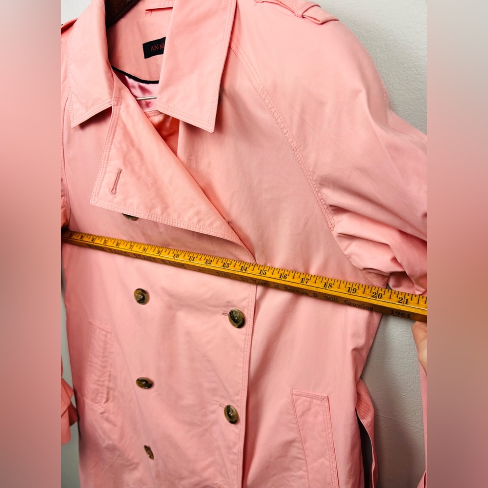 Anne Klein Bubblegum Belted Pink Trench Coat – Size 8 - Picture 6 of 15